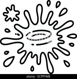 Water splash black and white illustrations Stock Vector