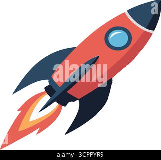 Rocket launch icon for business startup, growth, and innovations Stock Vector