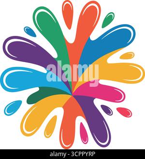 Colorful paint splash illustrations Stock Vector