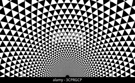 Geometric halftone triangle circle background in monochrome flat style. Minimal black and white texture suitable for modern design, abstract art, wall Stock Vector