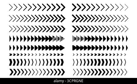 Sports arrow racing stripes, sports car, moto, boat arrow stickers. Striped arrow vehicle tuning bars flat set. Racing sport decal set in flat cartoon Stock Vector