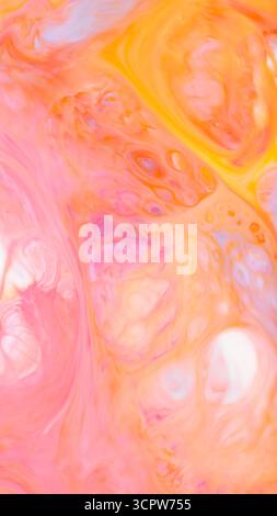 Blurry Glossy Abstract Ink Flow with Colorful Marbling for Mobile Stock Photo