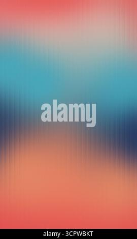 Corrugated glass gradient ribbed abstract background with red and blue texture neon glow - Vertical image Stock Photo