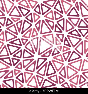 Triangles pattern geometric design. Medium triangle size. Mono tone style. Rounded triangular cells outlined. Repeatable pattern. Rosewood shade. Stock Vector