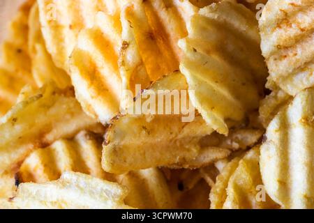 Close up of tasty salty potato chips Stock Photo