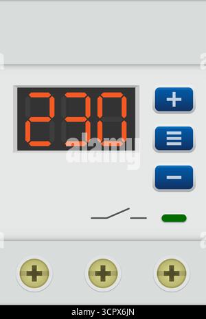 Voltage relay vector icon. Molded case voltage relay device on transparent background Stock Vector