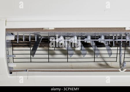 close-up of dirty air conditioner full dust and mold Stock Photo