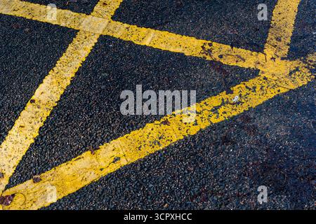 Yellow Box Keep Clear Road Markings Stock Photo - Alamy
