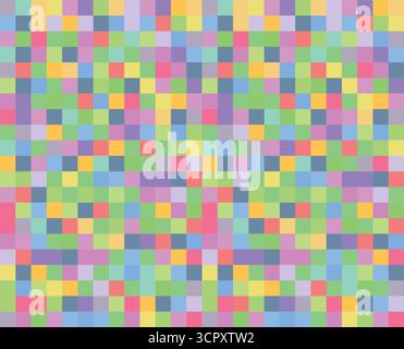 Seamless pixel background in pastel colors. Stock Vector