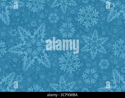 Seamless blue background with snowflakes. Stock Vector