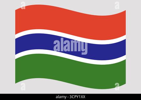 Gambia flag waving isolated on white transparent background Stock Photo ...