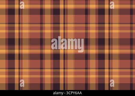 Multicultural fabric tartan textile, bag seamless check plaid. Ornamental pattern texture vector background in orange and red colors palette. Stock Vector