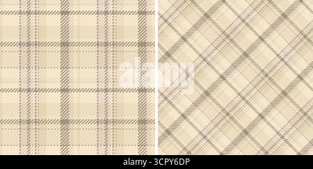 Check tartan vector of plaid background textile with a seamless pattern texture fabric. Set in earth colours. Unique invitation designs for events. Stock Vector