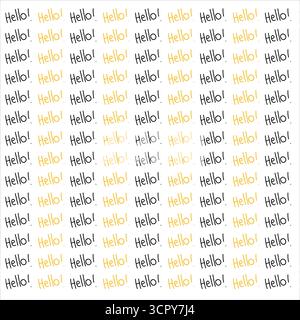 Hello calligraphy with two colors pattern Stock Vector