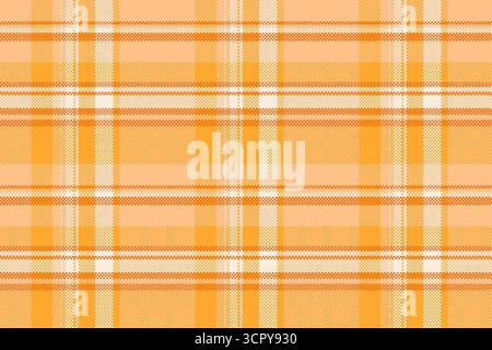 Warm pixelated plaid pattern. Abstract orange checkered texture, perfect for backgrounds, textiles, and designs needing a retro or vintage touch. Vers Stock Vector