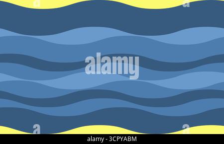 Serene abstract wave pattern.  Perfect for backgrounds, website design, or textile prints. Evokes calmness, fluidity, and summer vibes.  Use as a tran Stock Vector