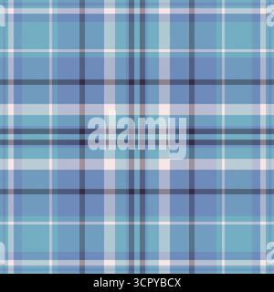 Symmetry textile texture background, repetition pattern vector tartan. Diamond plaid seamless fabric check in blue and cyan colors palette. Stock Vector