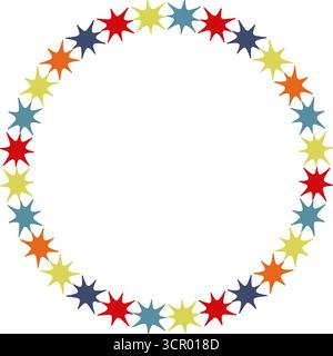 Star colorful frame. Outer space star. Frame with empty space for your text. Baby shower design Stock Vector