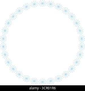 Winter xmas frame. Christmas snowflake on white background border. Baby shower design Stock Vector