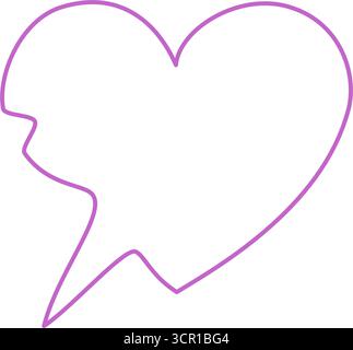 Hand Drawn Squiggle Heart Speech Box Stock Vector