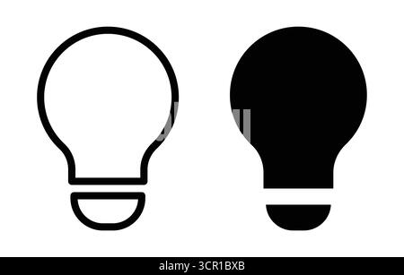 This image features a simple outline of a light bulb in black and white, ideal for graphic design projects, illustrating concepts of ideas, creativity Stock Vector