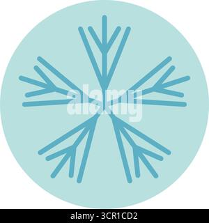 Icy Snow Flake Sticker Symbol Stock Vector