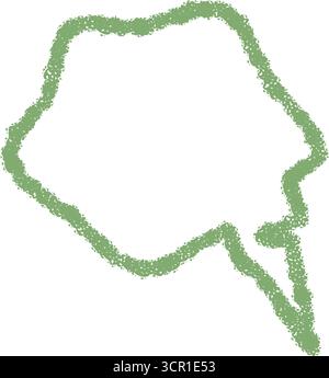 Wavy Green Crayon Speech Bubble Outline Stock Vector