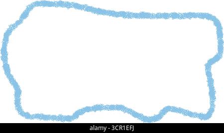 Blue Chalk Wavy Fluid Textbox Outline Stock Vector