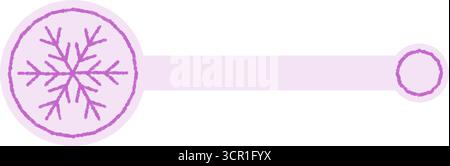 Flat Pastel Purple Snowflake Sticker Seal Stock Vector