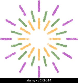 Festive Crayon Starburst Firework Icon Stock Vector
