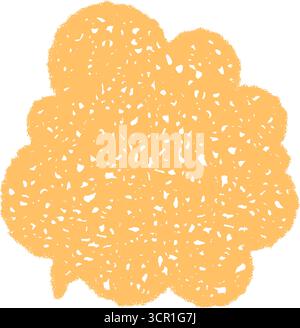 Orange Crayon Scribble Speech Balloon Cloud Stock Vector