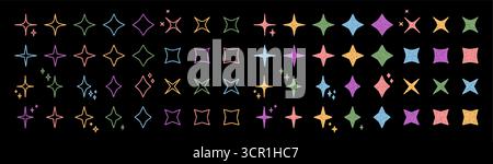 Festive Chalk Firework Star Burst Set Stock Vector