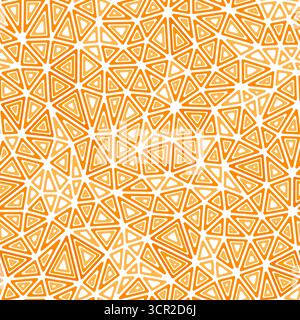 Mosaic triangle shapes background. Compact shape size. Multiple repeated inner triangles. One-tone colored style. Repeatable pattern. Stock Vector