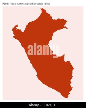 Peru plain country map. High details. Solid style. Shape of Peru. Vector illustration. Stock Vector