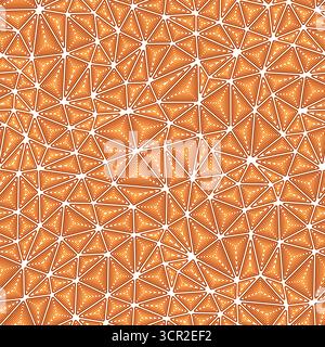 Vector science background. Compact shape size. Multiple repeated inner triangles. One-tone colored style. Repeatable pattern. Trending vector tiles. Stock Vector