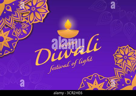 diwali festival of light background in gradient style Stock Vector