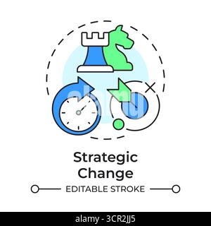 Strategic change multi color concept icon Stock Vector