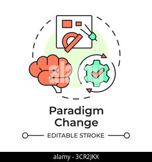 Paradigm change multi color concept icon Stock Vector