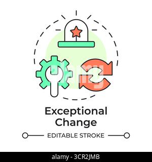 Exceptional change multi color concept icon Stock Vector