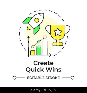 Create quick wins multi color concept icon Stock Vector