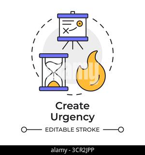 Create urgence multi color concept icon Stock Vector