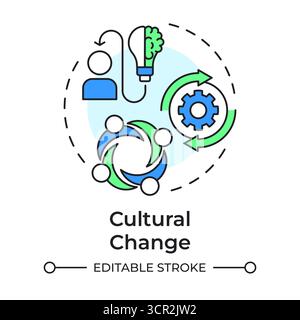Cultural change multi color concept icon Stock Vector