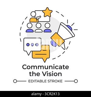 Communicate vision multi color concept icon Stock Vector