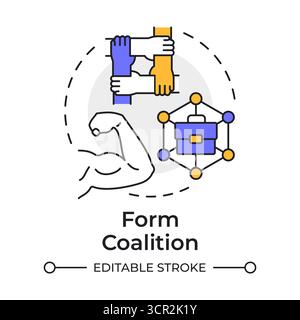 Form coalition multi color concept icon Stock Vector