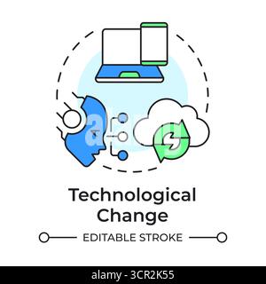 Technological change multi color concept icon Stock Vector