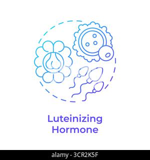 Luteinizing hormone blue gradient concept icon Stock Vector