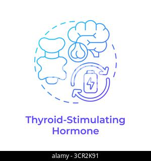 Thyroid stimulating hormone blue gradient concept icon Stock Vector