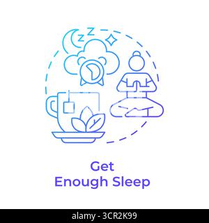 Get enough sleep blue gradient concept icon Stock Vector