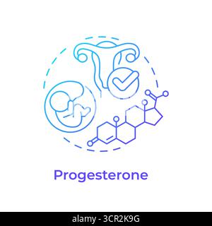 Progesterone blue gradient concept icon Stock Vector
