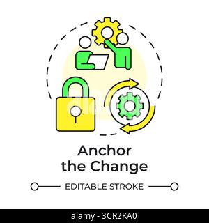 Anchor change multi color concept icon Stock Vector